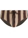 FENDI STRIPED SWIM SHORTS