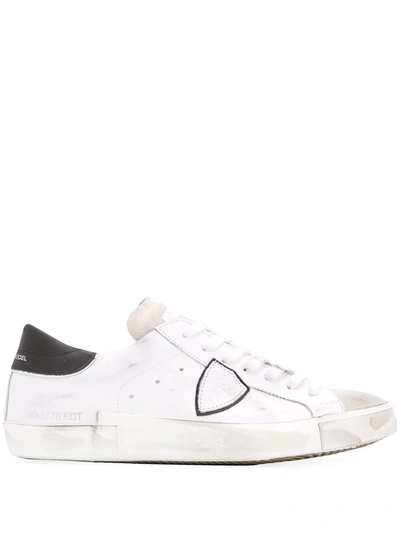 PHILIPPE MODEL DISTRESSED EFFECT LOW-TOP SNEAKERS