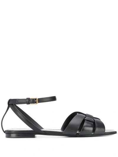 SAINT LAURENT TRIBUTE BUCKLED SANDALS