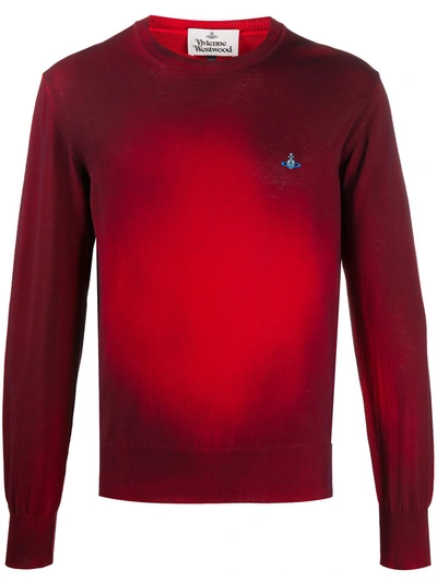Vivienne Westwood Logo-embroidered Cotton-knit Jumper In Red