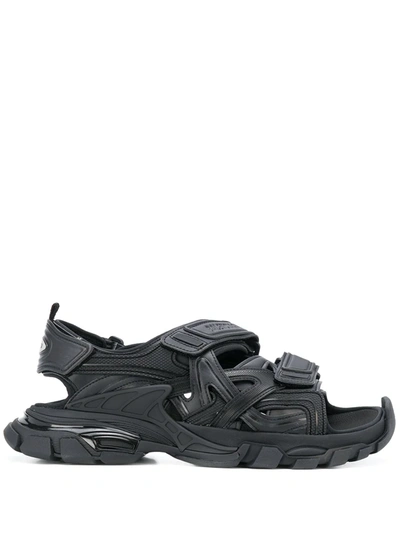 Balenciaga Track Strapped Sandals In Black