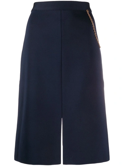 Givenchy 锁链细节直筒半身裙 In Blue
