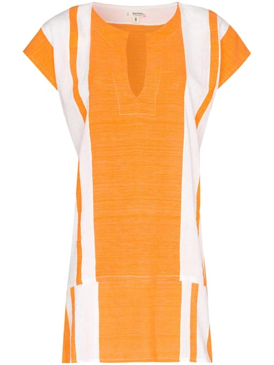 Lemlem Zoya Striped Cotton Tunic In Orange