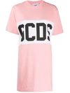 Gcds Logo Stamp T-shirt Dress In Pink