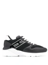 Hogan Two Tone Low Top Sneakers In Black