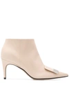 SERGIO ROSSI POINTED ANKLE BOOTS