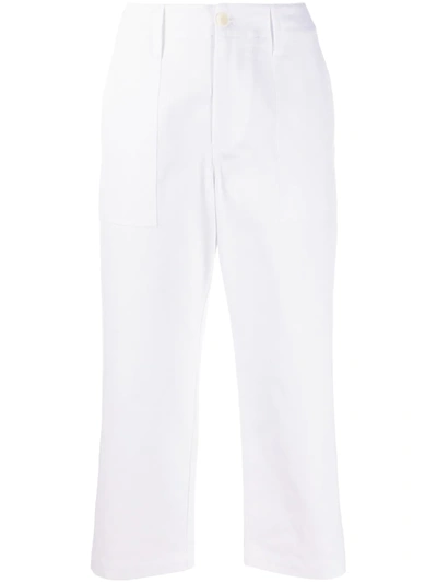 Jejia High-rise Cropped Denim Trousers In White