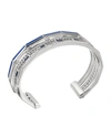 DAVID YURMAN STAX 18K WHITE GOLD COLOR CUFF WITH DIAMONDS, SAPPHIRES AND ENAMEL,PROD232120122