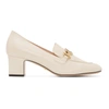 GUCCI WHITE ZUMI MID-HEEL LOAFERS