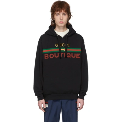 Gucci Boutique Logo-print Hoodie In Black