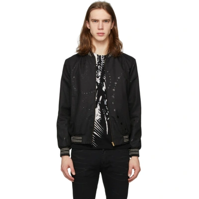 Saint Laurent Black Galaxy Teddy Bomber Jacket