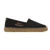 Saint Laurent Canvas Slip-on Espadrilles With Embroidered Logo Detail In 1000 Nero