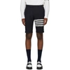 Thom Browne 4-bar Plain Weave Suiting Shorts In Blue