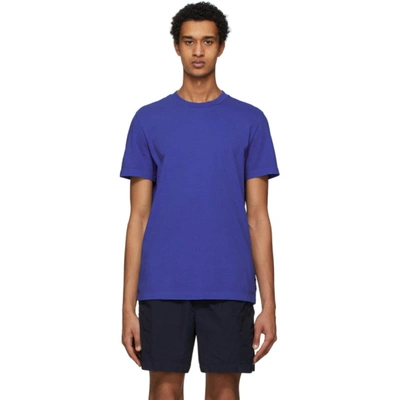 Moncler Logo Embroidered T-shirt In Blue