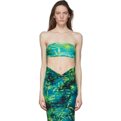 Versace 绿色 Jungle Print Bandeau 文胸 In A7488 Green