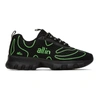 ALL IN ALL IN BLACK AND GREEN TENNIS SNEAKERS