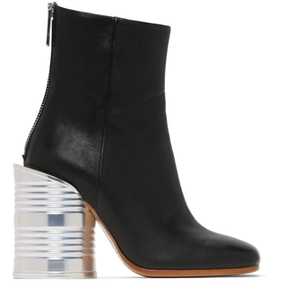 Mm6 Maison Margiela Tin Can Heel Ankle Boot In Black