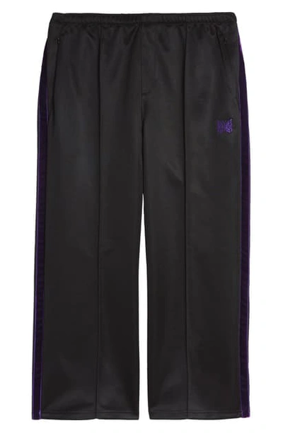 Needles Side Line Pintuck Track Pants In Black Purple