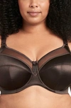 Goddess Keira Satin Side Support Bra In Brown