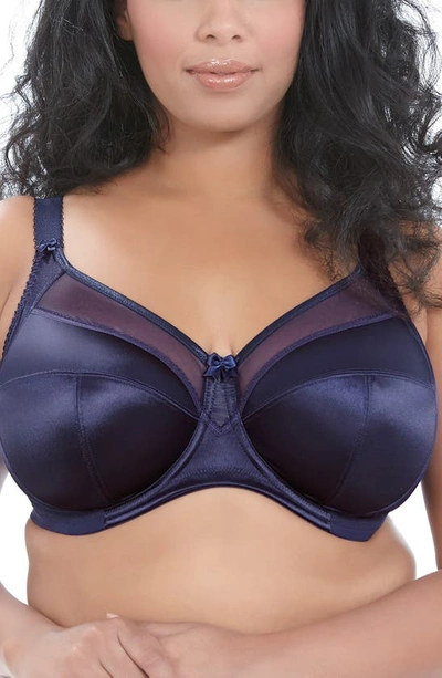 Goddess Keira Satin Side Support Bra In Ink