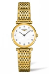 Longines L42092878 La Grande Classique Yellow Gold Plate Bracelet Watch In Gold/ Mop/ Gold