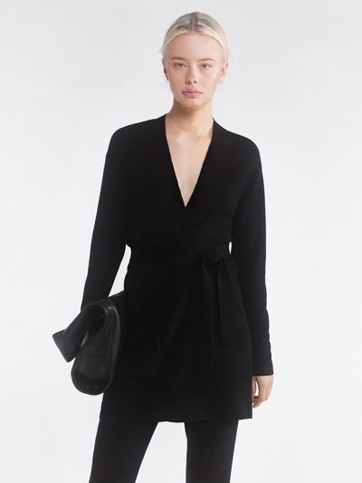 Filippa K Belted Mid Cardigan In Black