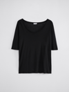 Filippa K Tencel Scoop-neck Tee In Black