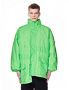 BALENCIAGA NEON GREEN PULLED PARKA,602432/TGO02/3302