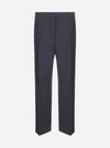 JIL SANDER Wool and mohair blend cropped trousers