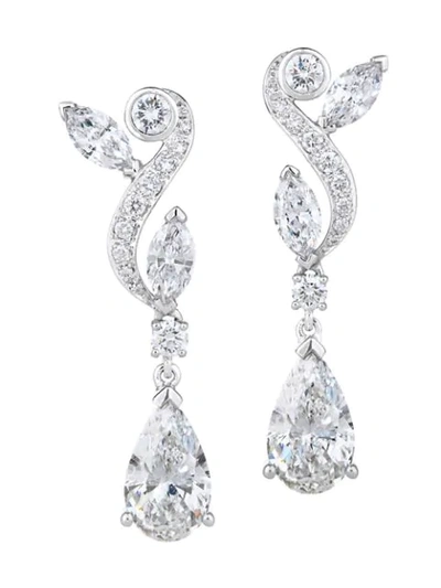 De Beers 18kt White Gold Adonis Rose Diamond Pendant Earrings In Metallic