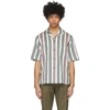 Acne Studios Striped Cotton-blend Shirt Pastel Green/burgundy