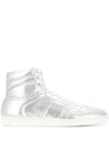 Saint Laurent Sl/10h Signature Court Classic High Top Sneaker In Silver