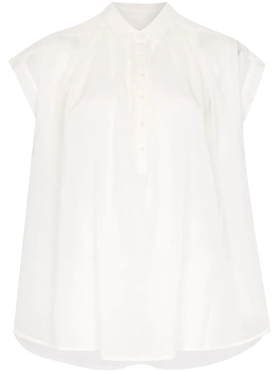 Nili Lotan Normandy Cotton-voile Blouse In Ivory