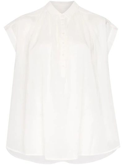 NILI LOTAN PLEATED SLEEVELESS SHIRT