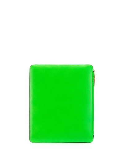 Comme Des Garçons Homme Deux Zip-around Laptop Case 23cmx28cm In Green