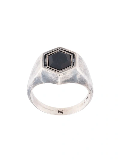 M Cohen The Hexagon Spinning Ring In Silver