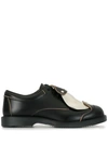 Comme Des Garçons Homme Deux Contrasting-panel Lace-up Shoes In Black
