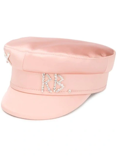 Ruslan Baginskiy Crystal-embellished Logo Silk Hat In Pink