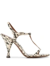 L'AUTRE CHOSE SNAKESKIN EFFECT 105MM SANDALS