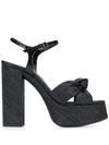 SAINT LAURENT WOVEN PLATFORM SANDALS