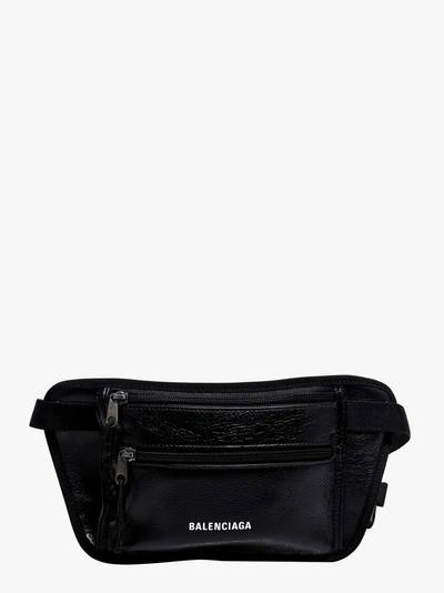 Balenciaga Arena Logo-print Creased-leather Belt Bag In Black