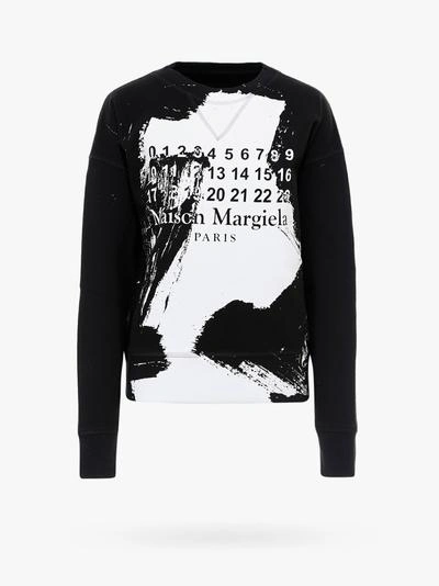 Maison Margiela Black And White Cotton Sweatshirt