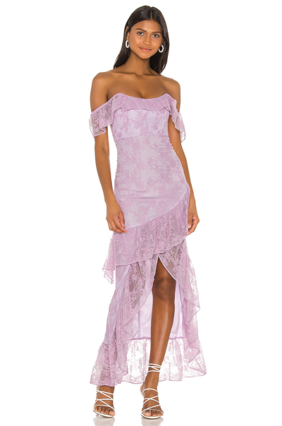 Lovers & Friends Rosewater Lace Gown In Lilac Purple