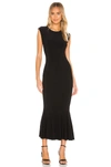 Norma Kamali Fishtail Jersey Maxi Dress In Black