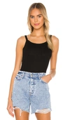 Cotton Citizen The Verona Tank Bodysuit In Jet Black