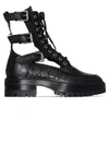 AMIRI BLACK CUT-OUT COMBAT BOOTS,Y0G20414CM CON