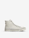ALLSAINTS MENS SLATE GREY DUMONT BRAND-PATCH SUEDE HIGH-TOP TRAINERS 7,948-10136-MZ008S