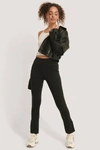 NA-KD HIGH WAIST SLIT PANTS BLACK