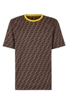 FENDI FF LOGO PRINT COTTON T-SHIRT,FY0936-A6ZU