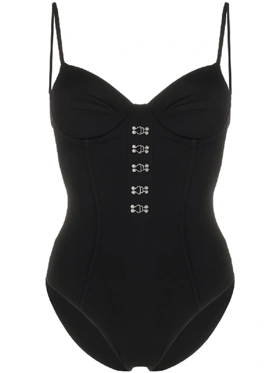 Olivier Theyskens Hook Detail Swim Suit In Black